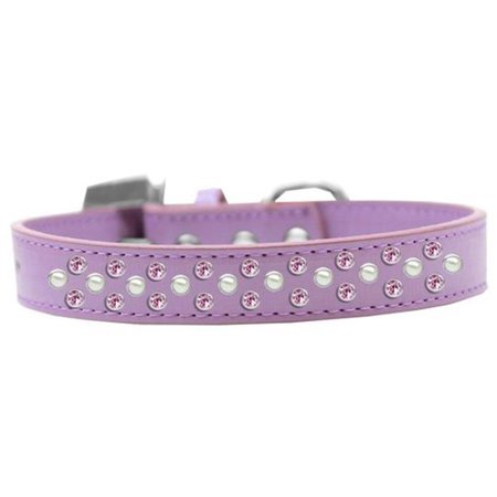 UNCONDITIONAL LOVE Sprinkles Pearl & Light Pink Crystals Dog CollarLavender Size 14 UN812446